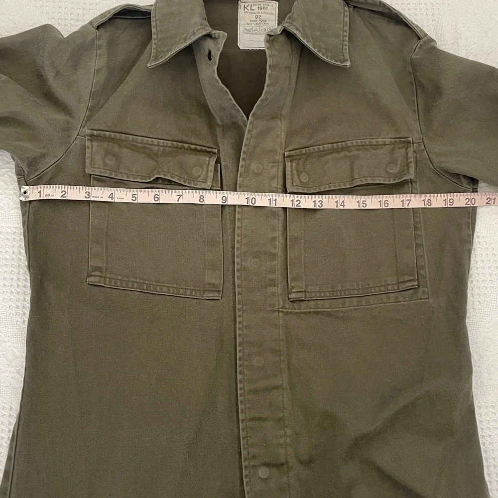 Vintage Dutch Army Military Field Shirt Jacket Size 92 Cotton Chore Jacket - Picture 7 of 9